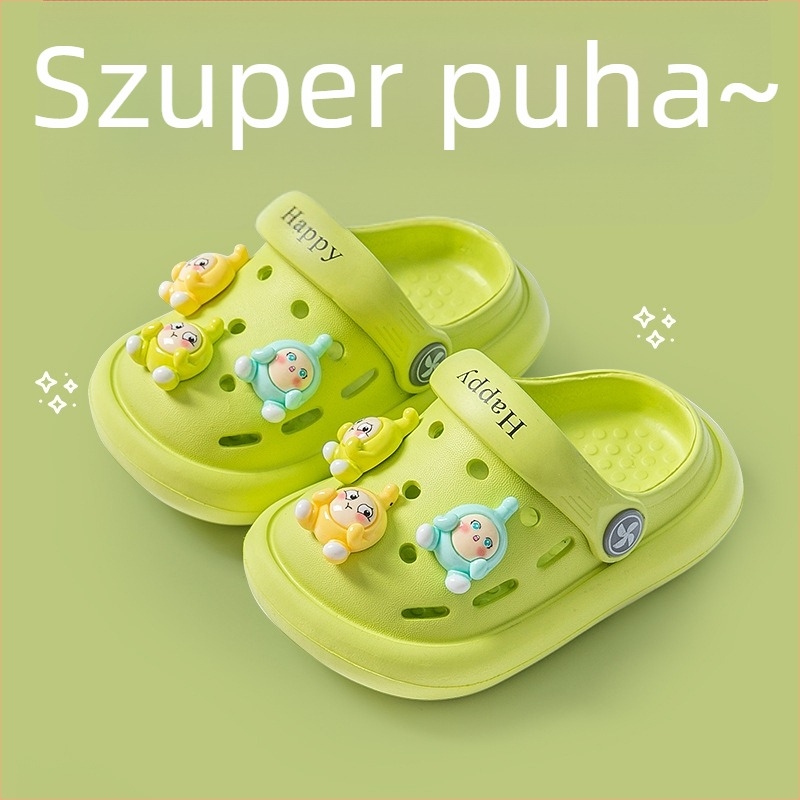 Nyári új gyerek EVA Crocs-stílusú papucs, zárt orrú, puha talppal, csúszásmentes
