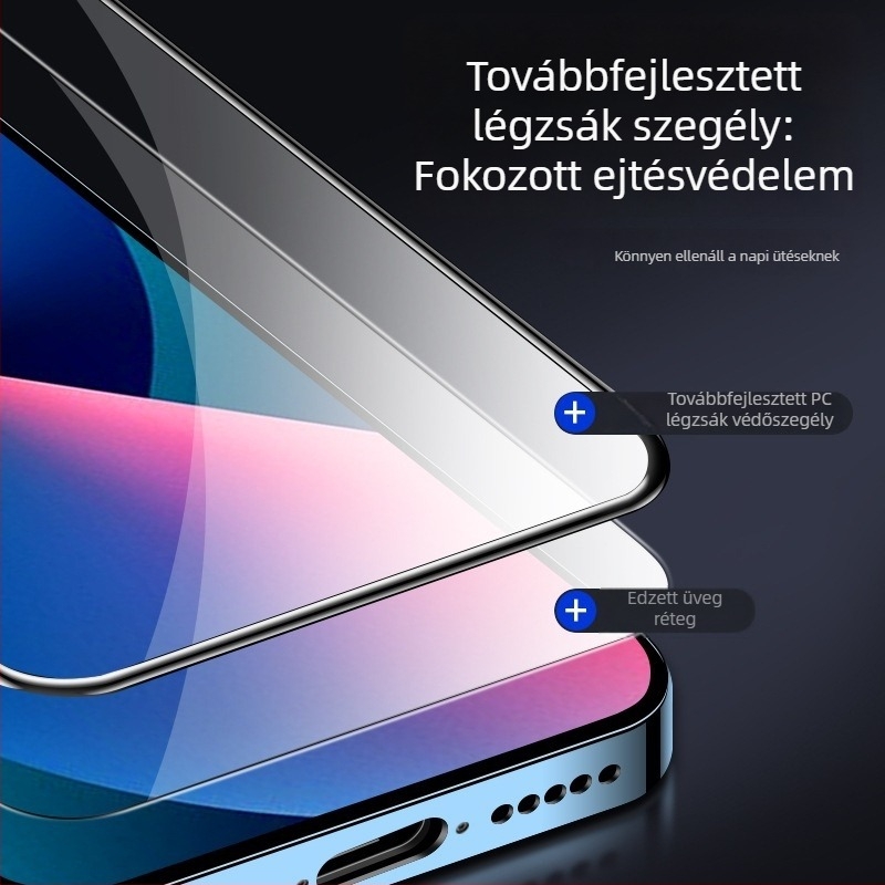 Edzett üveg kijelzővédő adatvédelmi funkcióval iPhone 11, XR, 12 Pro Max, 13, 14 Pro Max és 15 modellhez – teljes kijelző, HD élesség, ütésálló, adatvédelmi funkció, kékfény-szűrő