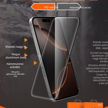Waterfall élű edzett üveg képernyővédő iPhone 14/15 és iPhone 16 Pro számára – Adatvédelmi, HD tisztaság, porálló – Magic Box