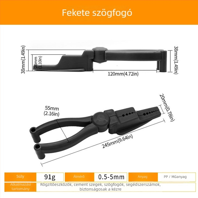 Szögfogó tartó – rögzítő eszköz faipari munkákhoz, műanyag, 0.1 kg