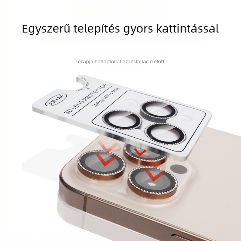 Edzett üvegből készült lencsefilm iPhone 14 Pro Max-hoz – HD, tükröződésmentes