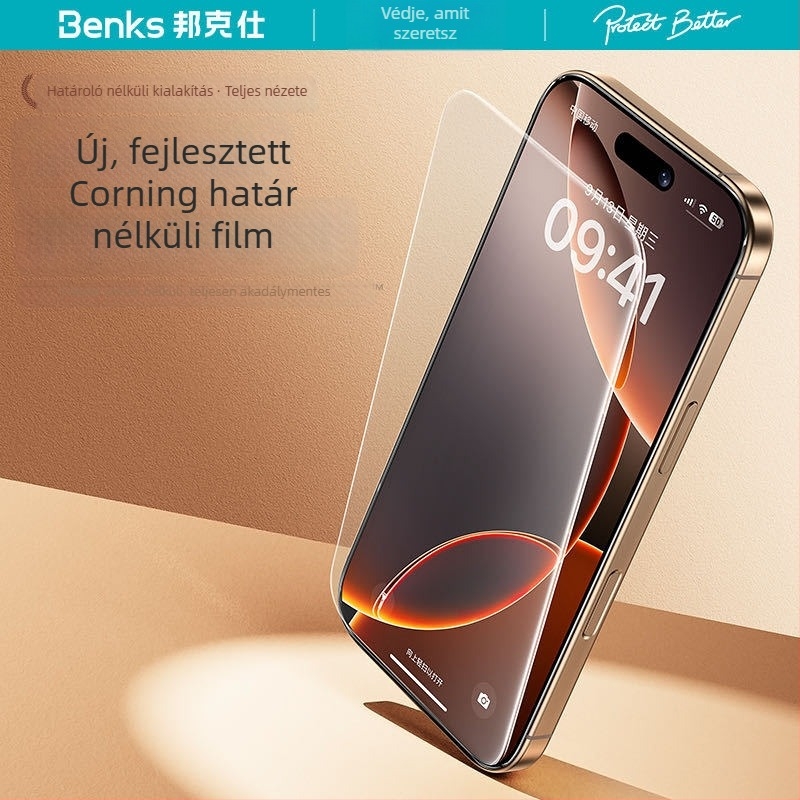 Corning Edge-to-Edge HD edzett üveg kijelzővédő Apple 17Pro/17Promax17-hez