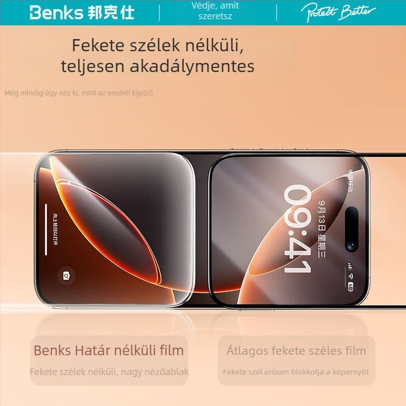 Corning Edge-to-Edge HD edzett üveg kijelzővédő Apple 17Pro/17Promax17-hez