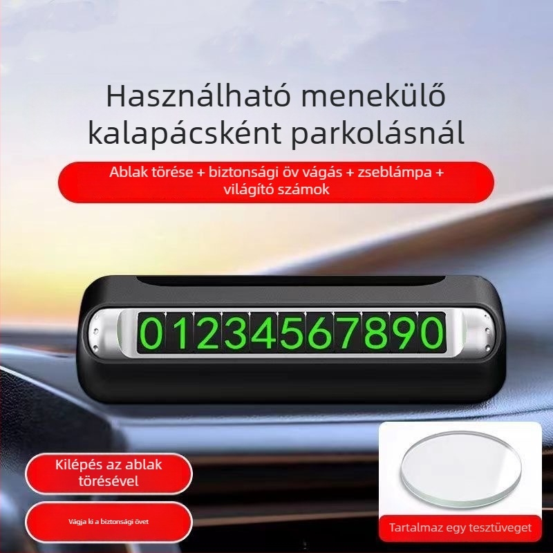 Autómentő vészhelyzeti kalapács, üveg feltörésére, ABS műanyag, 150 g, Tongtong optimization