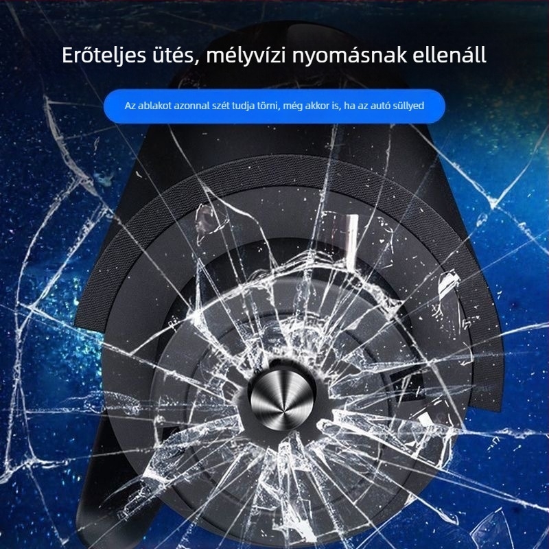 Autómentő vészhelyzeti kalapács, üveg feltörésére, ABS műanyag, 150 g, Tongtong optimization