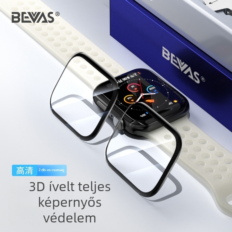 Bevas Apple Watch kijelzővédő fólia, PET anyag, Kompatibilis az Apple Watch-cal (Márka: Bevas; Anyag: PET; Kompatibilitás: Apple Watch)