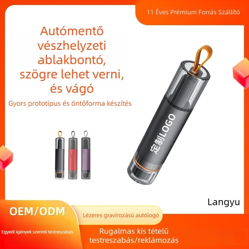 Autó sürgősségi ablakbetörő és vágó eszköz, anyag: ötvözet, súly: 160 g, OEM/ODM testreszabás