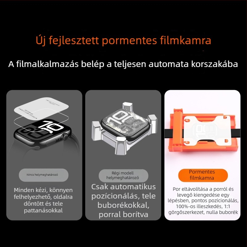 Apple Watch védőfólia, kompatibilis S10, SE, S9, S8, S7/S6 - teljes lefedettség
