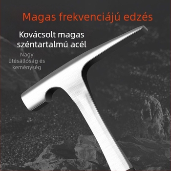 Geológiai feltáró kalapács, többfunkciós felmérő eszköz geológiai felmérésekhez, fej magas szénacélból, nettó tömeg 2.8