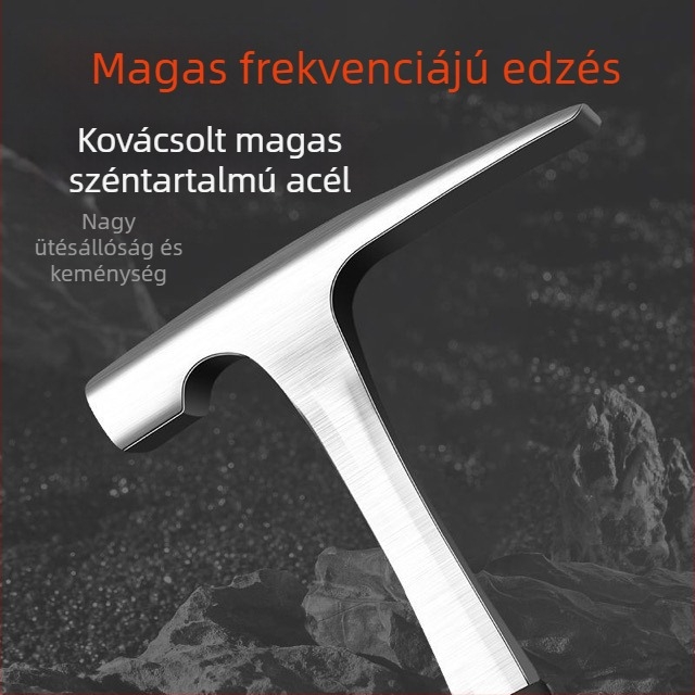 Geológiai feltáró kalapács, többfunkciós felmérő eszköz geológiai felmérésekhez, fej magas szénacélból, nettó tömeg 2.8
