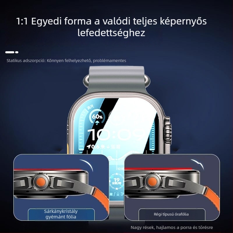 Apple Watch Ultra 49mmhez készült edzett üveg kijelzővédő, pontos illesztés, HD