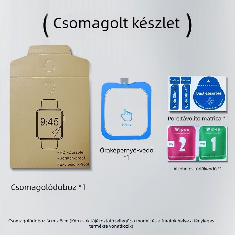 Apple Watch Ultra 49mmhez készült edzett üveg kijelzővédő, pontos illesztés, HD