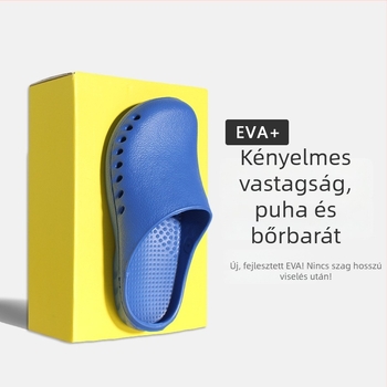 Műtői papucs EVA felső, EVA belső, csúszásmentes gumitalp, talp technológia: injektált öntés