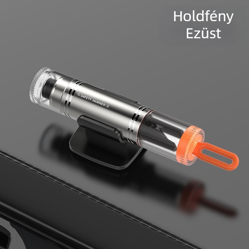 Autóba szerelhető vészhelyzeti ablak-törő kalapács, kétfunkciós mini hordozható mentőeszköz, 88 g, magas széntartalmú acél + alumínium ötvözet