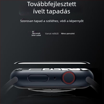 Apple Watch S10-hez edzett üveg kijelzővédő, ívelt felület, teljes ragasztóval
