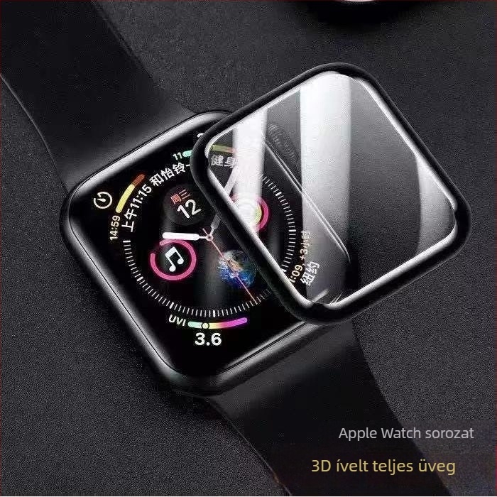 Apple Watch S10 38–46 mm teljes lefedettségű edzett üveg kijelzővédő, ívelt