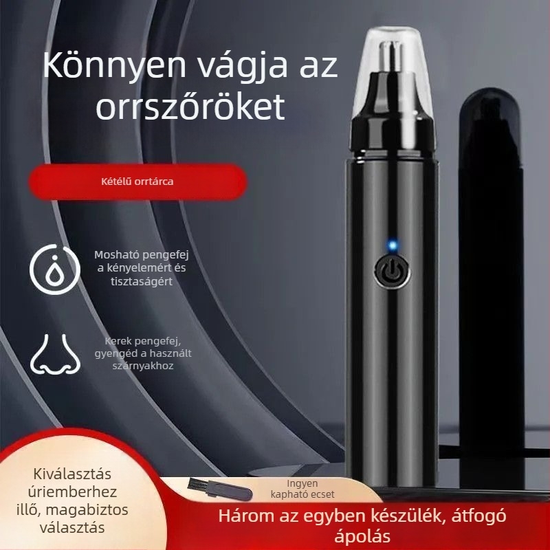 Orrszőrzet-trimmer, műanyag test, hálózati tápegység, nem mosható, akkumulátor nélkül