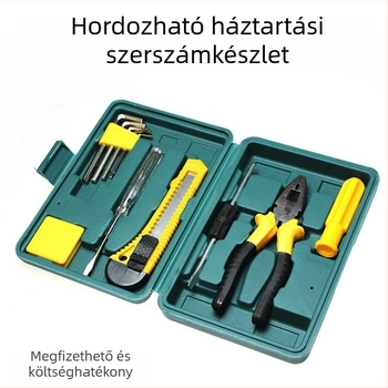 Családi szerszámkészlet – 11- vagy 12-darabos ötvözött acél készlet kalapáccsal, villáskulcsokkal, csavarhúzókkal és fogókkal – 0,5 kg