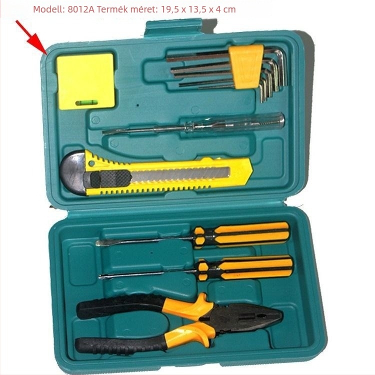Családi szerszámkészlet – 11- vagy 12-darabos ötvözött acél készlet kalapáccsal, villáskulcsokkal, csavarhúzókkal és fogókkal – 0,5 kg