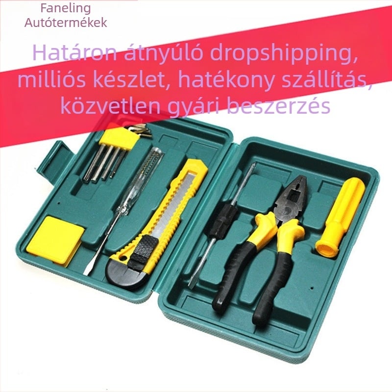 Családi szerszámkészlet – 11- vagy 12-darabos ötvözött acél készlet kalapáccsal, villáskulcsokkal, csavarhúzókkal és fogókkal – 0,5 kg