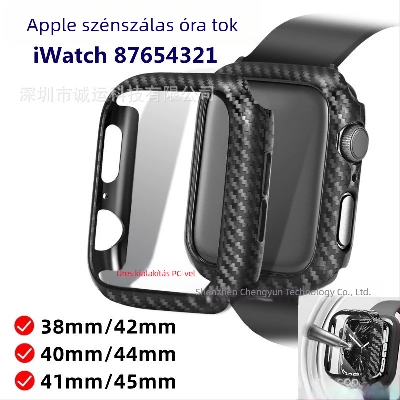 Apple Watch védőtok — PC + edzett üveg, beépített képernyővédő