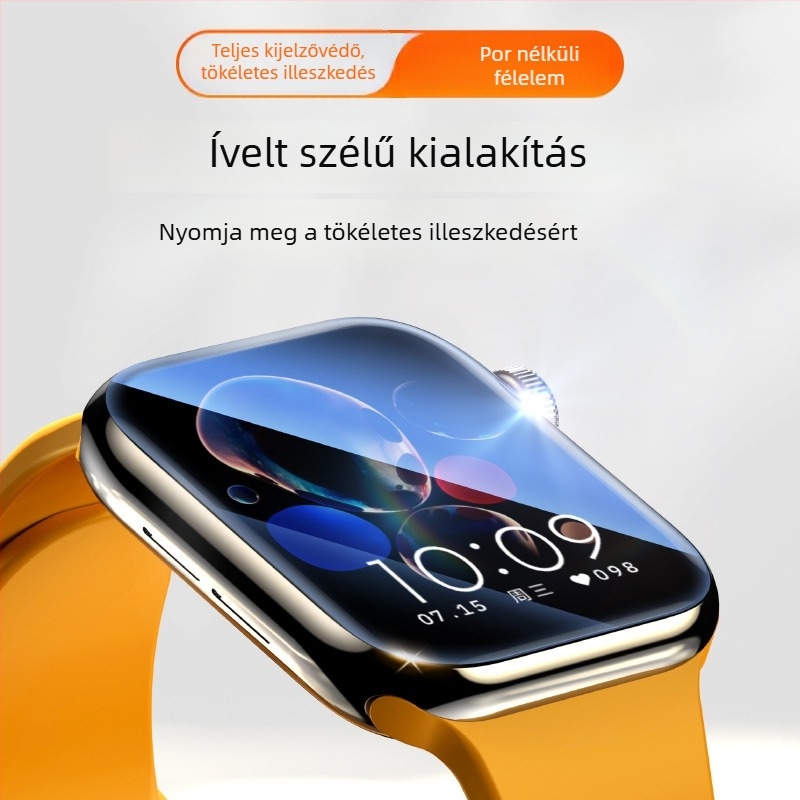 Apple Watch Ultra 49mm edzett üveg kijelzővédő, teljes lefedettség, pormentes, gyors felhelyezés