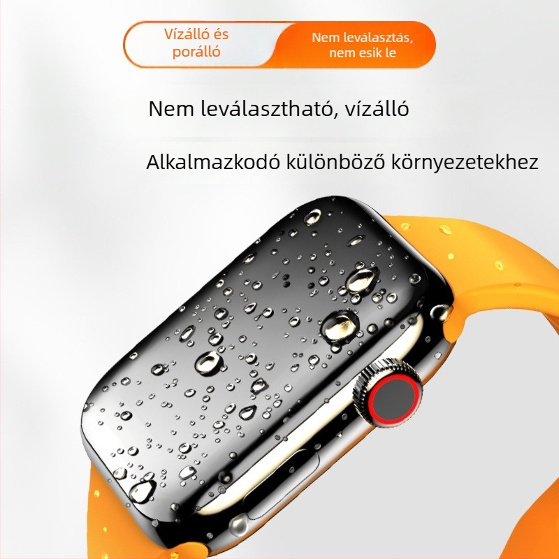 Apple Watch Ultra 49mm edzett üveg kijelzővédő, teljes lefedettség, pormentes, gyors felhelyezés
