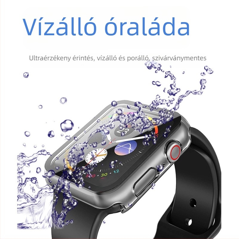 Apple Watch Series 11 Védőtok – vízálló, integrált teljes lefedésű fóliával, PC+üveg, 9H