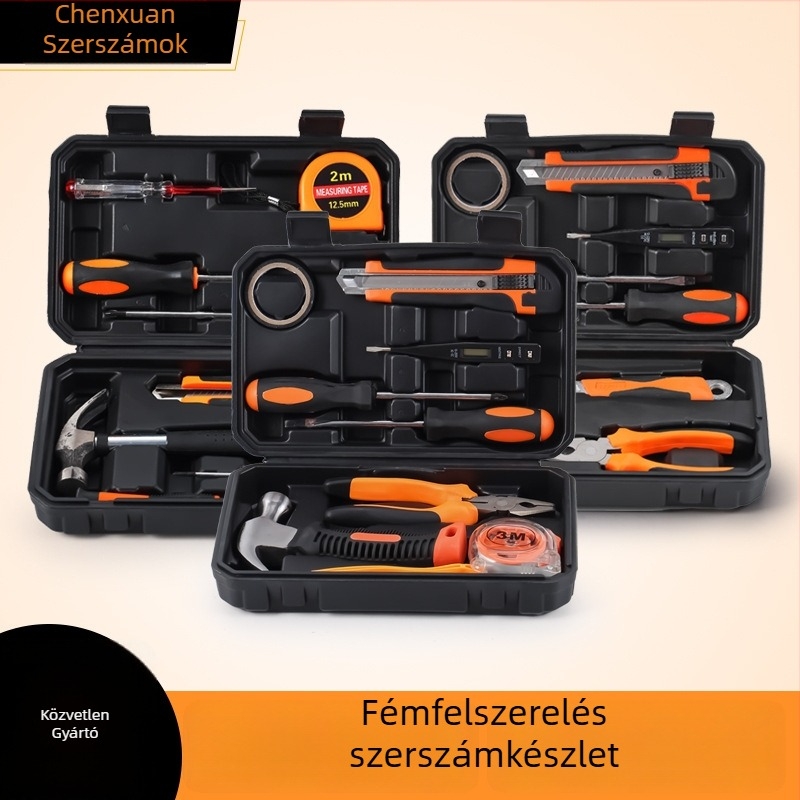 9 részes kézi javítási készlet szénacél eszközökkel, otthoni és autóhasználatra