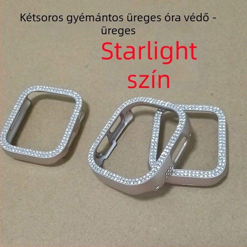 Apple Watch Series 11 tokkal — üreges keret egyetlen gyémánttal, kompatibilis S10, anyag PC