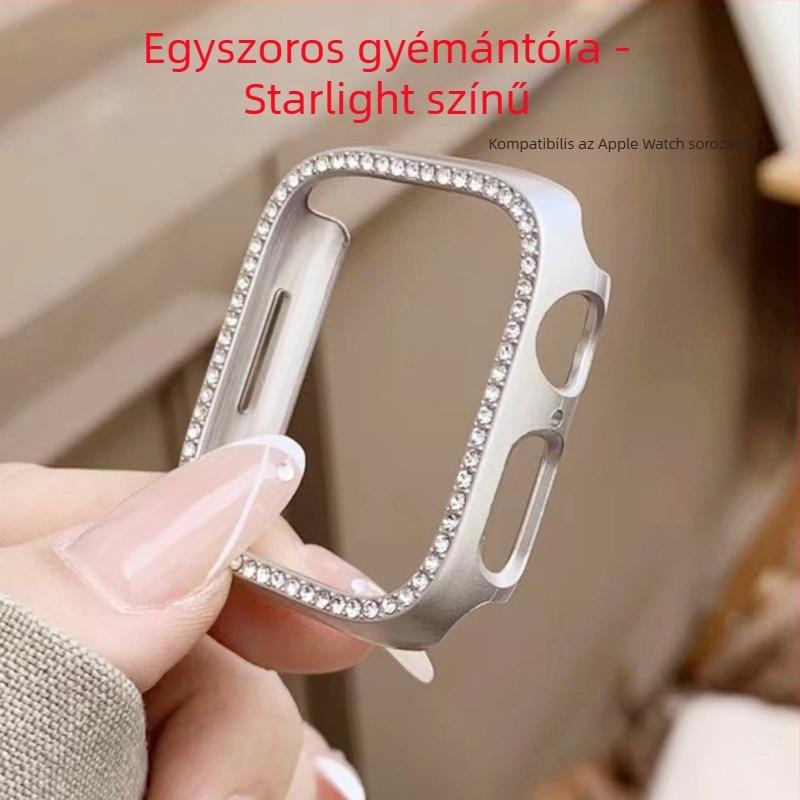 Apple Watch Series 11 tokkal — üreges keret egyetlen gyémánttal, kompatibilis S10, anyag PC