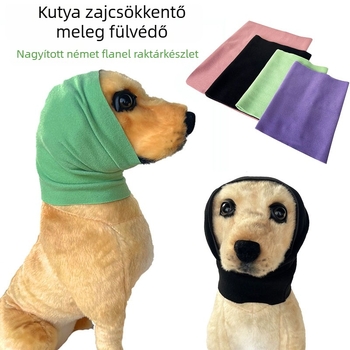 Kutya fülvédő – Monokróm mintázat, gyapjúfonal, egyszerű szövés, Jacquard feldolgozás, Négy évszakos használatra