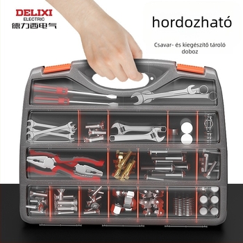 Áthelyezhető alkatrész doboz – DELIXI ELECTRIC Assembly Parts Box Series, többfunkciós szerszám- és hardvertároló elektronikai alkatrészekhez