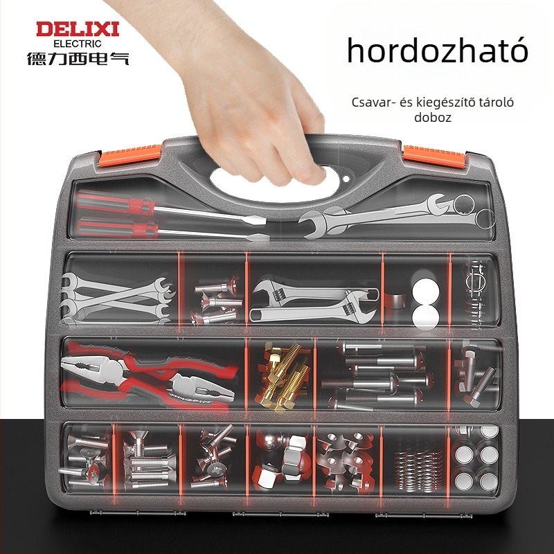 Áthelyezhető alkatrész doboz – DELIXI ELECTRIC Assembly Parts Box Series, többfunkciós szerszám- és hardvertároló elektronikai alkatrészekhez