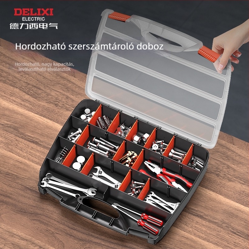 Áthelyezhető alkatrész doboz – DELIXI ELECTRIC Assembly Parts Box Series, többfunkciós szerszám- és hardvertároló elektronikai alkatrészekhez
