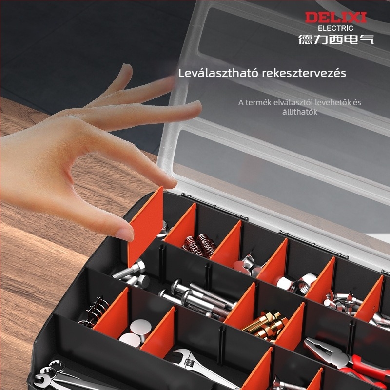 Áthelyezhető alkatrész doboz – DELIXI ELECTRIC Assembly Parts Box Series, többfunkciós szerszám- és hardvertároló elektronikai alkatrészekhez
