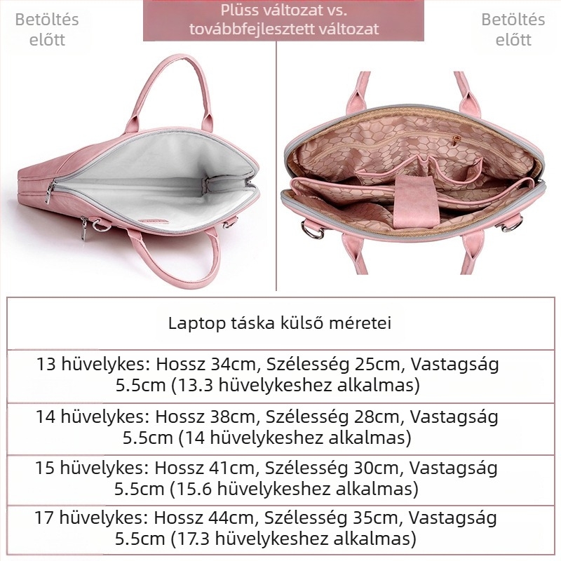 Válltáska 16 hüvelykes laptophoz, PU anyag, belső iPad zseb, vízálló, kopásálló, ütésálló, városi minimalist design