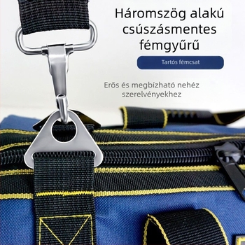 Kézben hordható villanyszerelő eszköztáska - megerősített, kopásálló és vízálló kivitel, vállpántos, multifunkcionális, nagy kapacitású