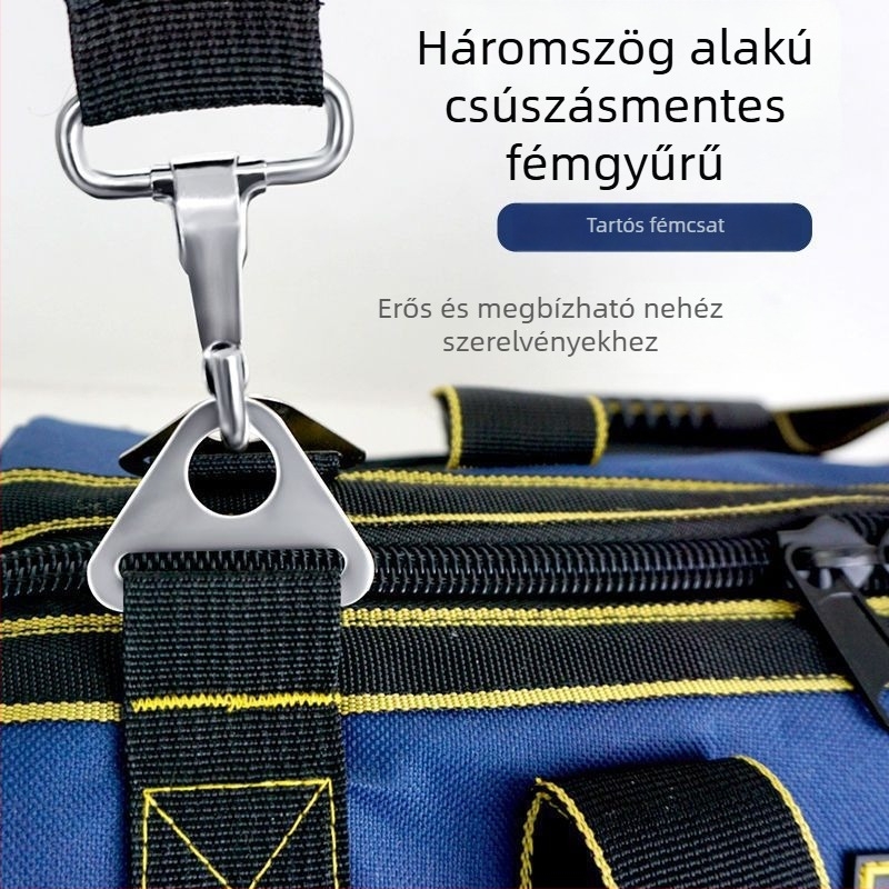 Kézben hordható villanyszerelő eszköztáska - megerősített, kopásálló és vízálló kivitel, vállpántos, multifunkcionális, nagy kapacitású