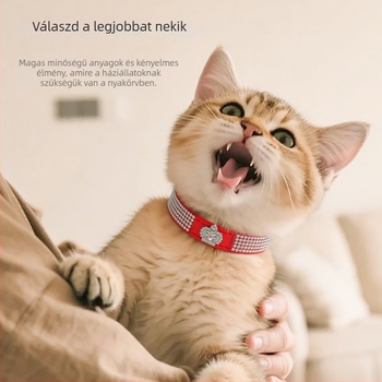 Háziállat nyakörv gyémánt koronával, kopásálló, monokróm minta, szuper rostanyagból készült, kutyáknak és macskáknak