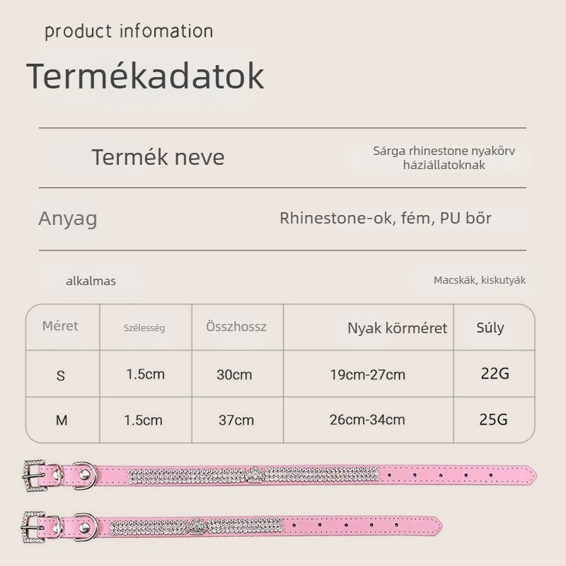 Háziállat nyakörv gyémánt koronával, kopásálló, monokróm minta, szuper rostanyagból készült, kutyáknak és macskáknak