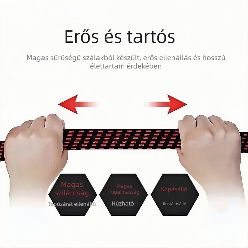 Qiling Nylon elasztikus hevederek járművek rögzítéséhez, nehéz terhelésű, 8 kg teherbírás