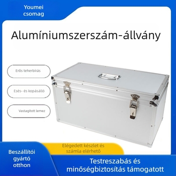 Alumínium ötvözetű szerszámkoffer, hordozható, többfunkciós tároló
