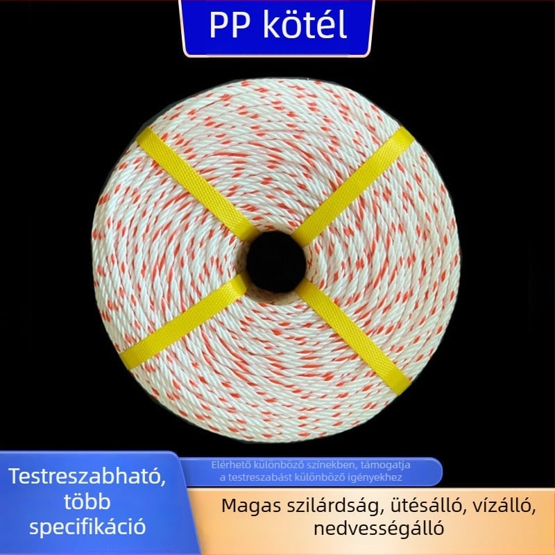 Polipropilén kötél, többszálas — Yichuan márka; Anyag: PP; Típus: többszálas; Törési erő: 1000 kg; Felhasználás: csomagolás