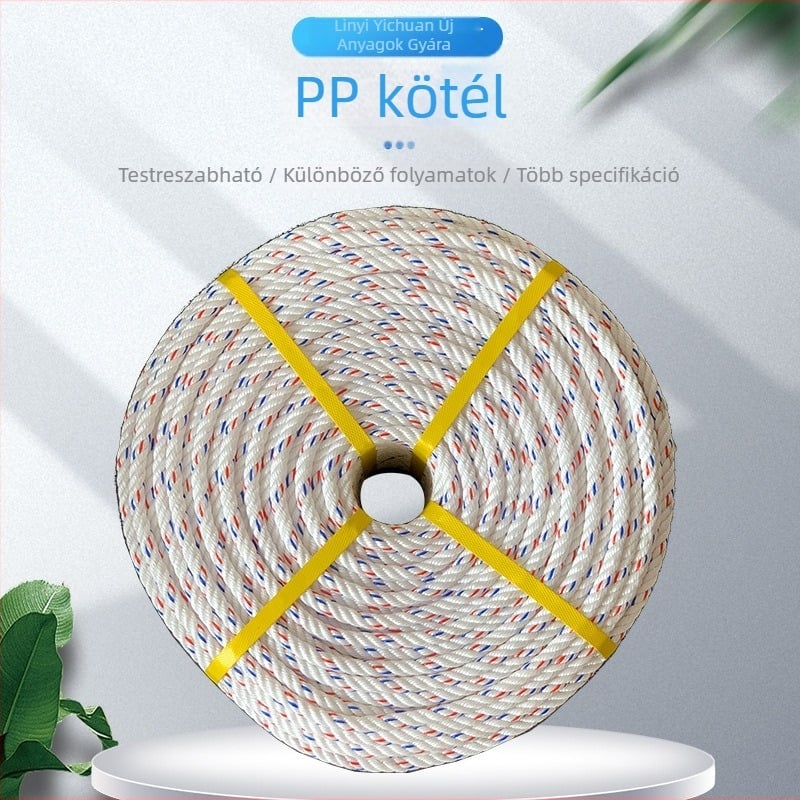 Polipropilén kötél, többszálas — Yichuan márka; Anyag: PP; Típus: többszálas; Törési erő: 1000 kg; Felhasználás: csomagolás