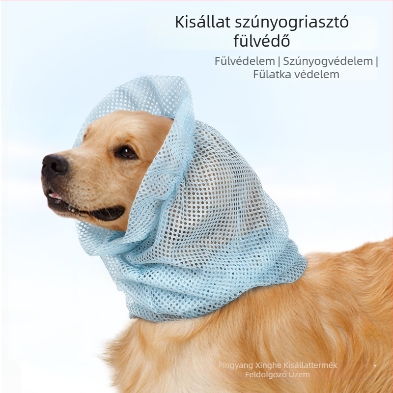 Macskák és kutyák szúnyog elleni fültokai, légáteresztő hálós fülvédők, nyári kültéri használatra