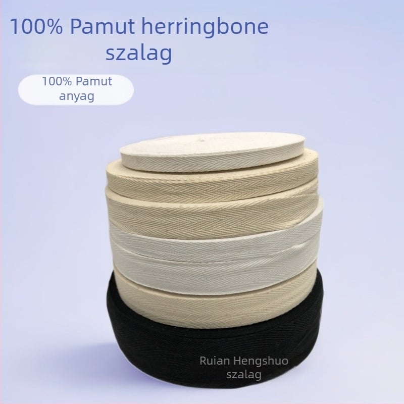 Pamut herringbone szövésű lapos szalag ruházathoz és otthoni textíliákhoz