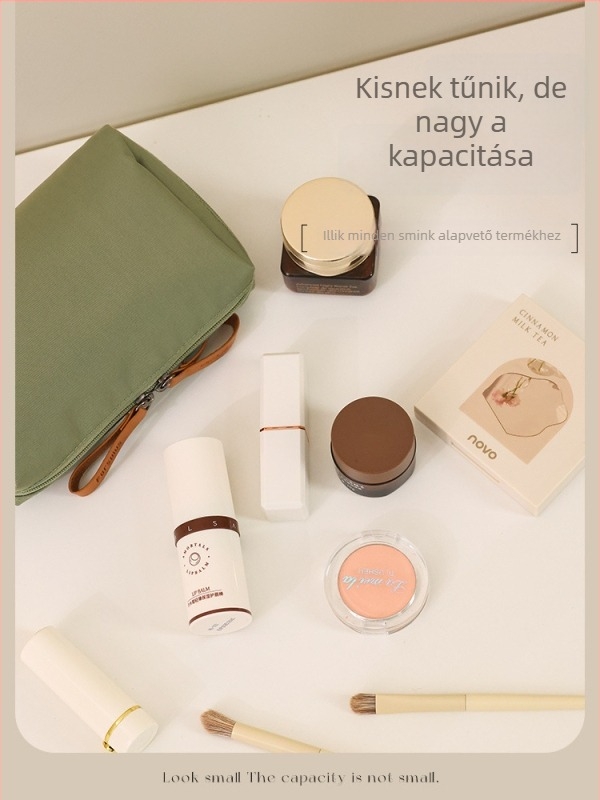 Női kozmetikai táska – városi egyszerű stílus, nylon anyag, belső nylon bélés, vízálló és kopásálló, otthoni tároláshoz