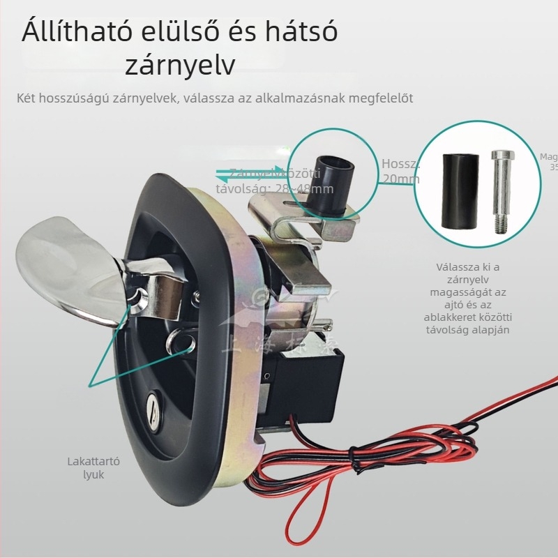 Autó ajtó kilincs zár elektromágneses fishtail dizájnnal, cink ötvözetből, kígyó cilinderrel, modell BSS832-3; kompatibil autókhoz, teherautókhoz, pickupokhoz, RV-khez és építőgépekhez.