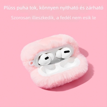 Puha plüss védőtok AirPods Pro 2. generációhoz és AirPods 4-hez, puha külső
